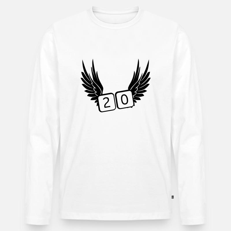 20 jahre - Männer Premium Bio Langarmshirt - Weiß