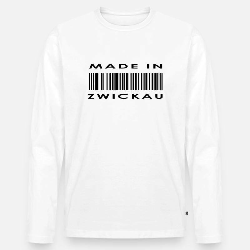 Zwickau - Männer Premium Bio Langarmshirt - Weiß