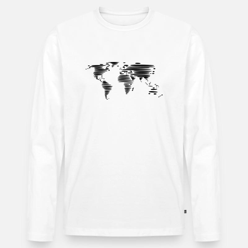 Welt - Männer Premium Bio Langarmshirt - Weiß