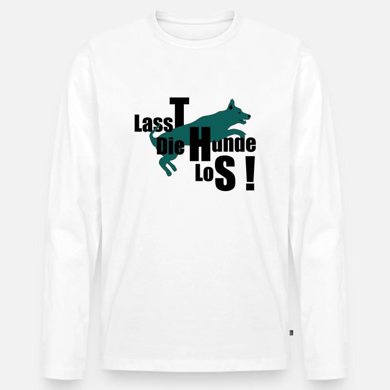 lassT die Hunde loS - Männer Premium Bio Langarmshirt - Weiß