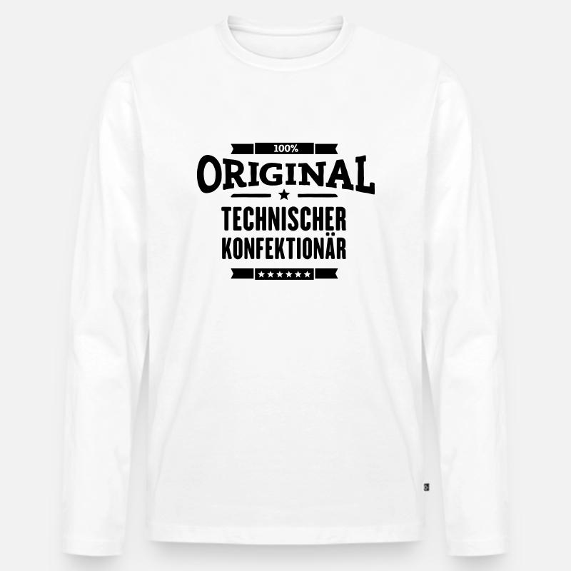 Technischer Konfektionär - Männer Premium Bio Langarmshirt - Weiß