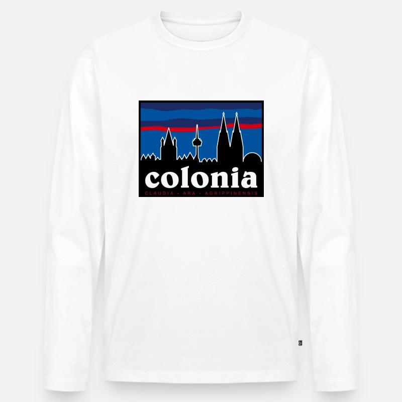 colonia - Männer Premium Bio Langarmshirt - Weiß