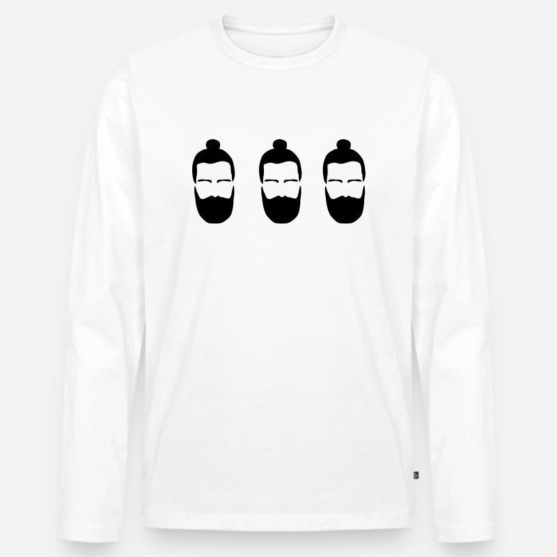 NilGuenther_HipsterKlone2 - Männer Premium Bio Langarmshirt - Weiß