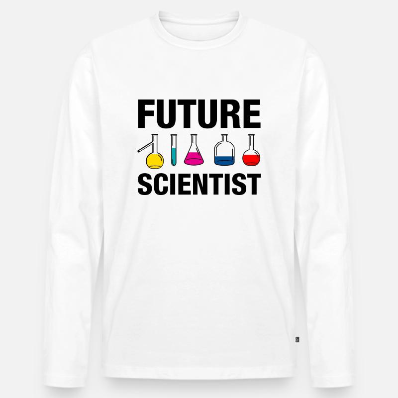 Future Scientist - Männer Premium Bio Langarmshirt - Weiß