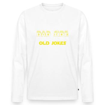Komm zum Vater Seite Wir haben alte Witze Geschenk - Männer Premium Bio Langarmshirt - Weiß - Vorne - Nico (187cm)