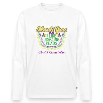 J'aime les perles qui s'agite et je ne peux pas me trouver cadeau - T-shirt manches longues Premium bio Homme - blanc - Devant - Nico (187cm)