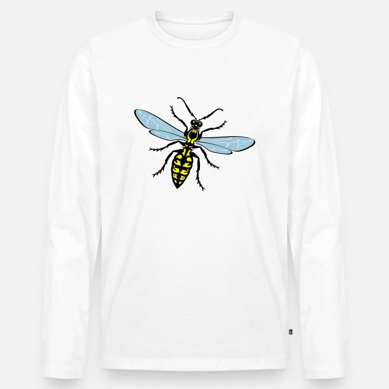 Hornisse - Männer Premium Bio Langarmshirt - Weiß