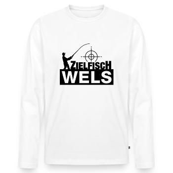 wels_zielfisch__f1 - T-shirt manches longues Premium bio Homme - blanc - Devant - Nico (187cm)