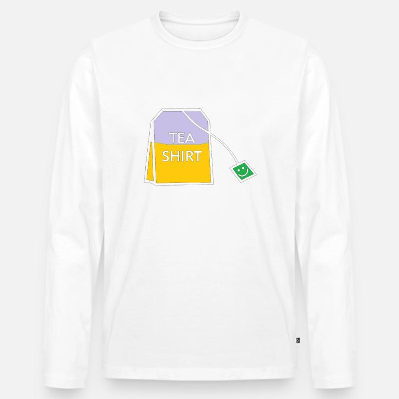 Teebeutel - Männer Premium Bio Langarmshirt - Weiß