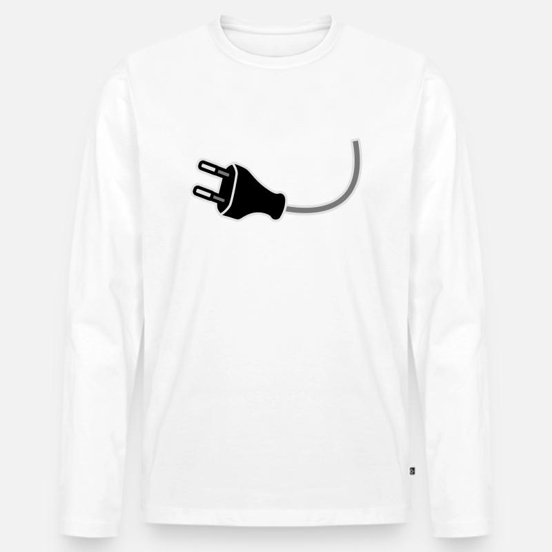 Plug - Männer Premium Bio Langarmshirt - Weiß