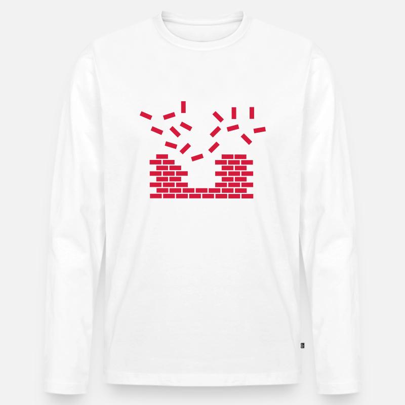 Wall Explosion - Männer Premium Bio Langarmshirt - Weiß