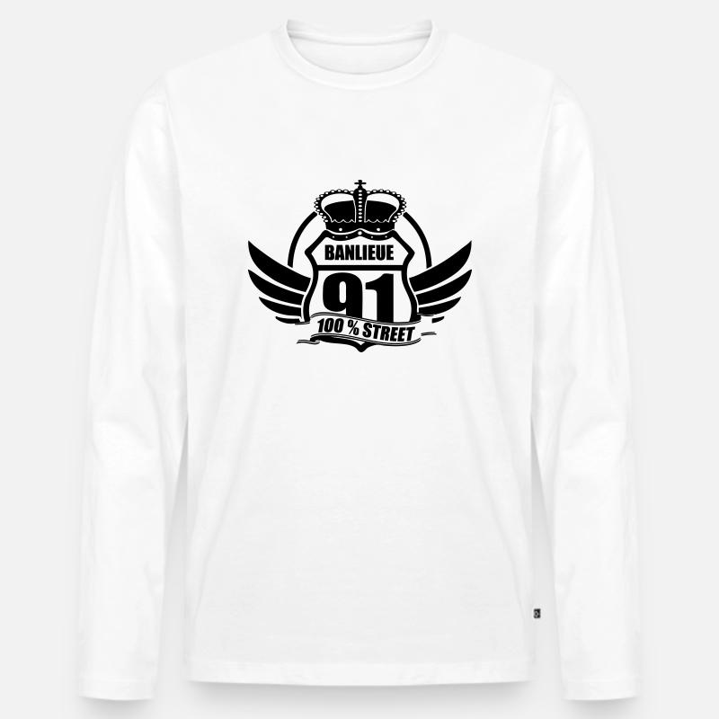COMMUTER 91 - Männer Premium Bio Langarmshirt - Weiß