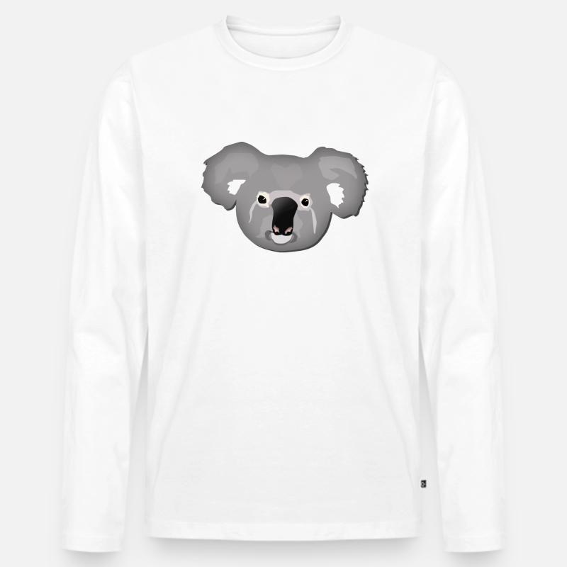 Koala - Männer Premium Bio Langarmshirt - Weiß