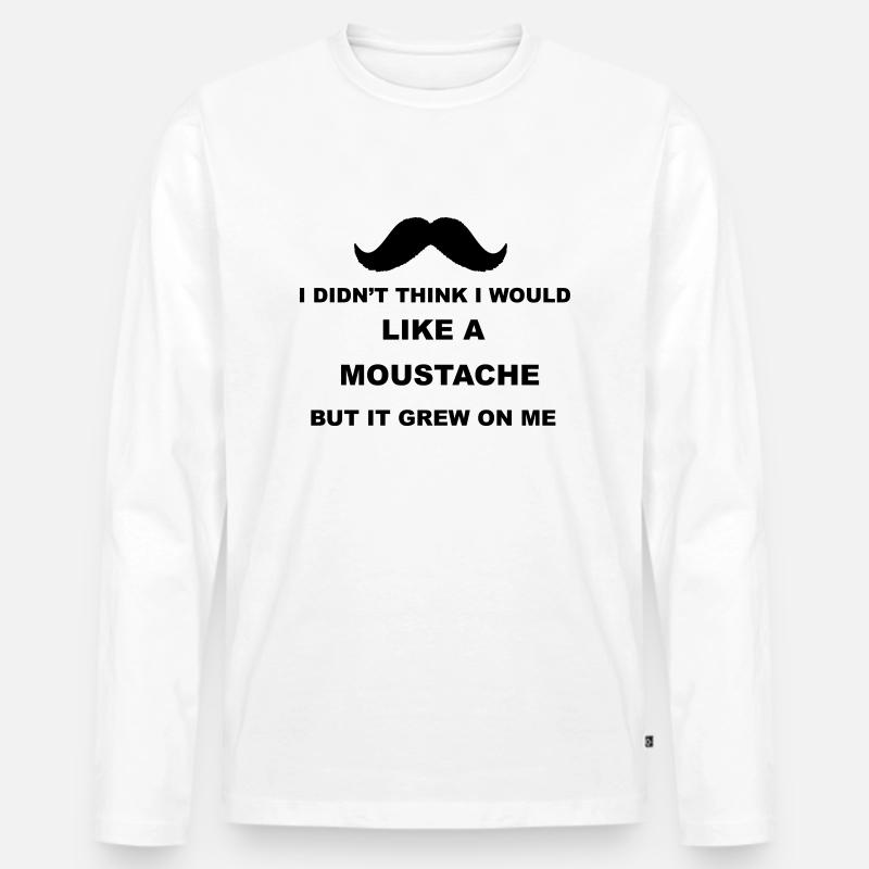 Moustache - Männer Premium Bio Langarmshirt - Weiß