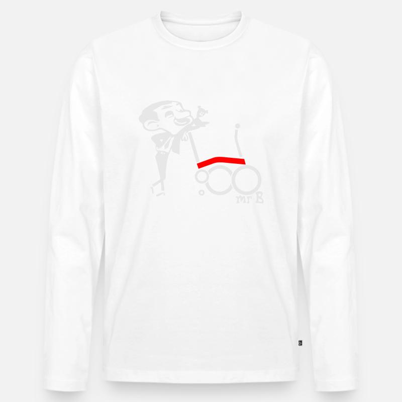 WETTBEWERB X Brompton Mr. B - Männer Premium Bio Langarmshirt - Weiß