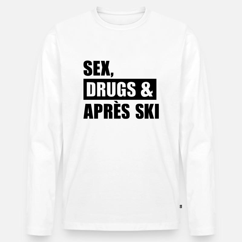 Apres Ski - Männer Premium Bio Langarmshirt - Weiß
