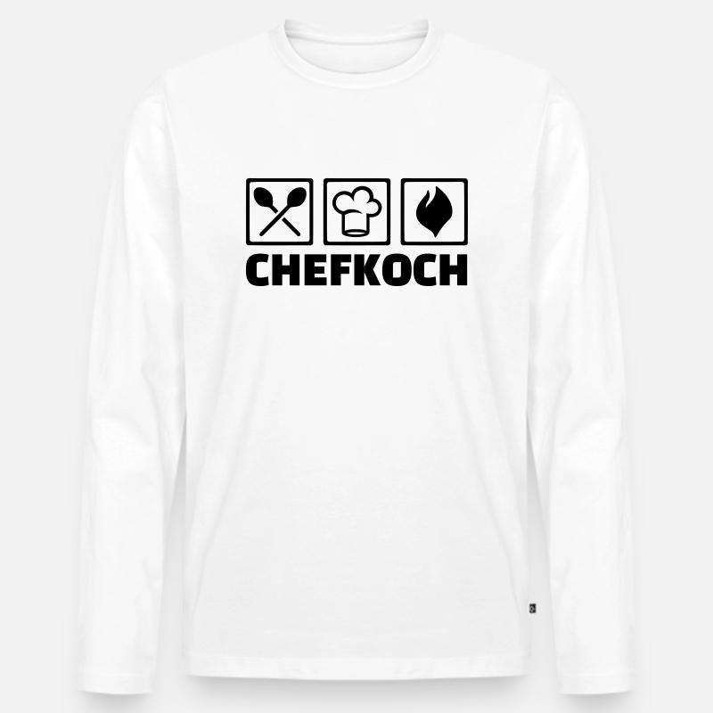 Chefkoch - Männer Premium Bio Langarmshirt - Weiß