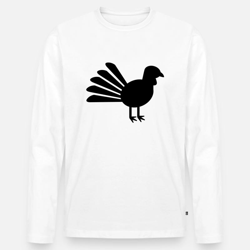 Truthahn - Männer Premium Bio Langarmshirt - Weiß