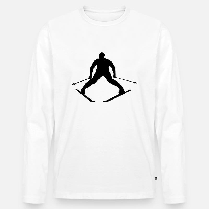 Skifahrer - Männer Premium Bio Langarmshirt - Weiß