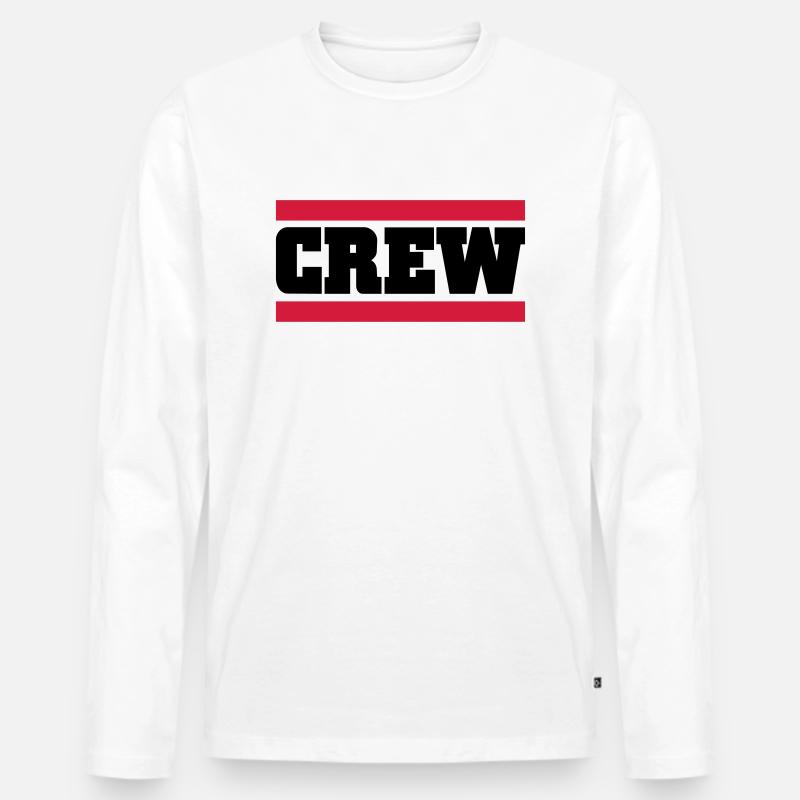 crew - Männer Premium Bio Langarmshirt - Weiß