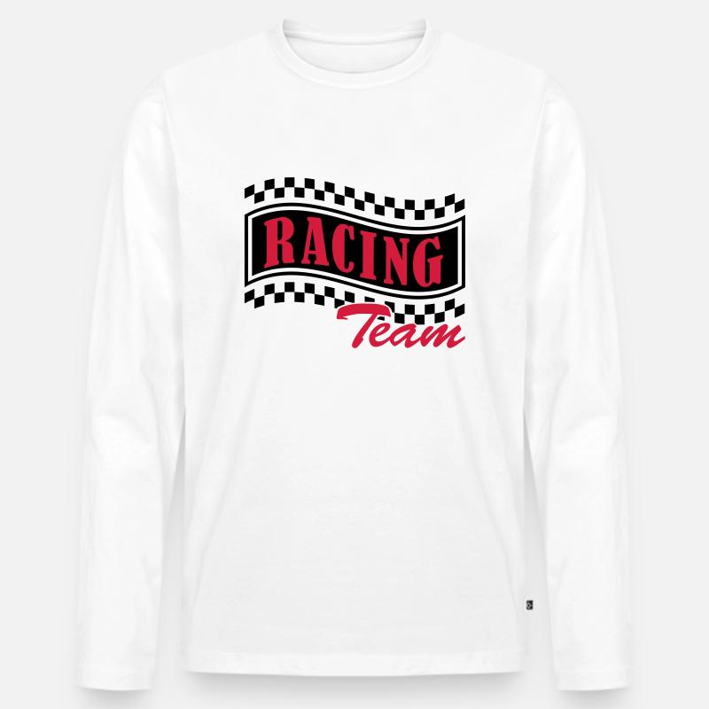 racing_team_002 - Männer Premium Bio Langarmshirt - Weiß