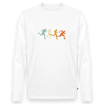 Retro Sprint Runner Athlete Marathon Athletics - Men's Premium Organic Long Sleeve Shirt - white - Front - Nico (187cm)