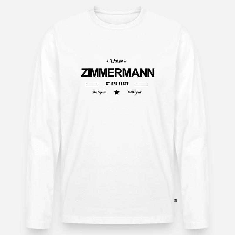 Bester Zimmermann - Männer Premium Bio Langarmshirt - Weiß