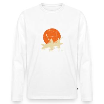 Meet Me On The River Kayak Canoe River - Men's Premium Organic Long Sleeve Shirt - white - Front - Nico (187cm)