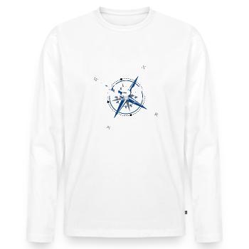Baltic Sea - more sea is not! - Men's Premium Organic Long Sleeve Shirt - white - Front - Nico (187cm)