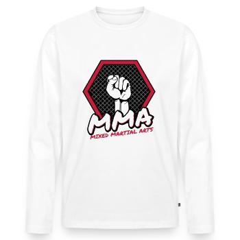 Fighter - Combattants MMA - Arts martiaux - T-shirt manches longues Premium bio Homme - blanc - Devant - Nico (187cm)