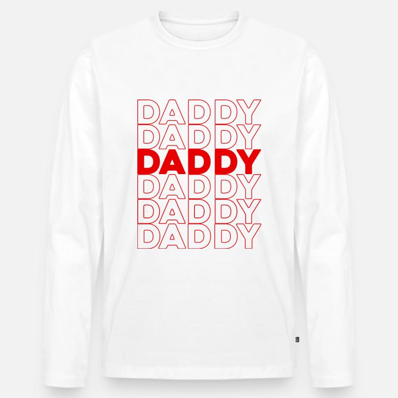 DADDY - Männer Premium Bio Langarmshirt - Weiß