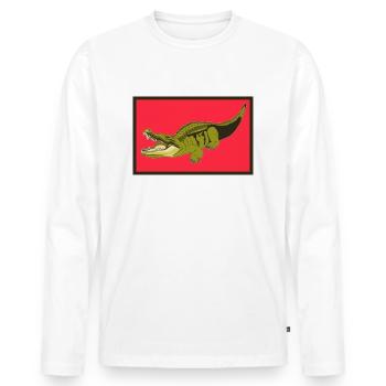 alligator - T-shirt manches longues Premium bio Homme - blanc - Devant - Nico (187cm)