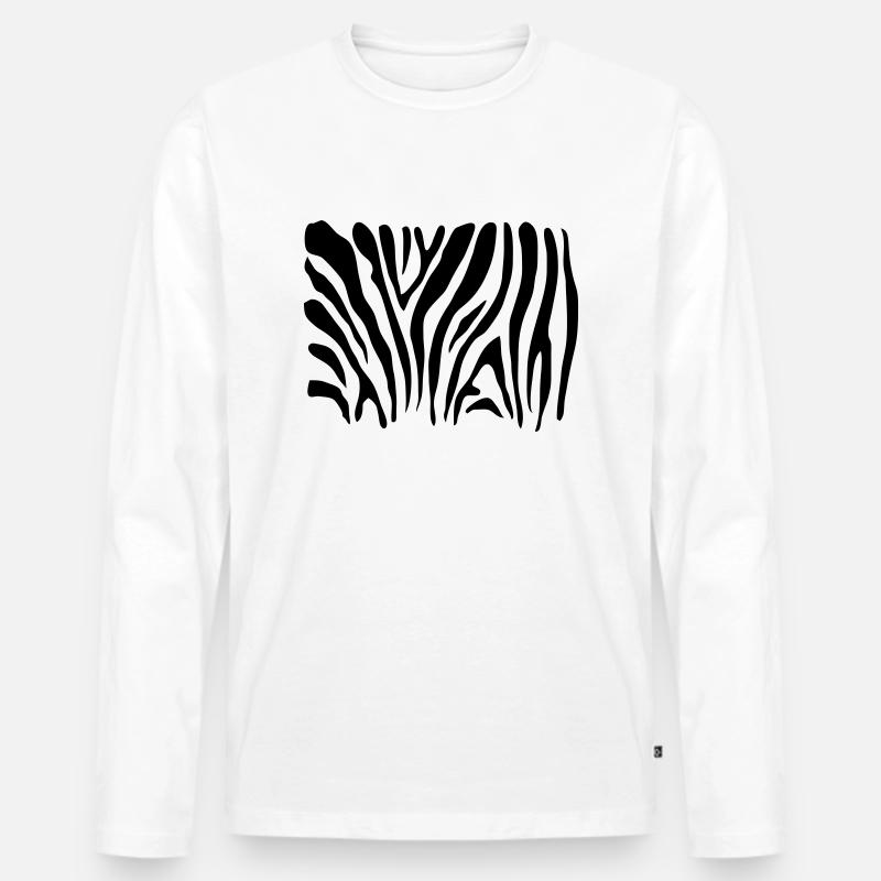 ZEBRA SCHUTZMASKE - Männer Premium Bio Langarmshirt - Weiß