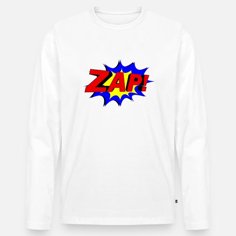 Slogan ZAP! - Männer Premium Bio Langarmshirt - Weiß