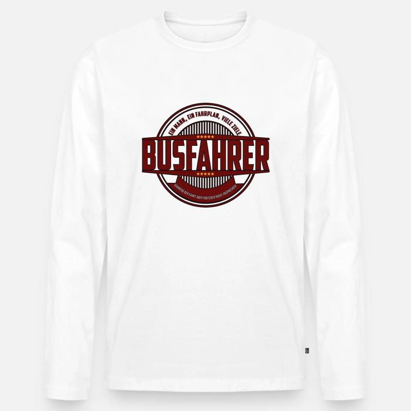 Busfahrer - Männer Premium Bio Langarmshirt - Weiß
