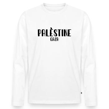Palestine - Gaza - Arabia - palestinian Palestina - Men's Premium Organic Long Sleeve Shirt - white - Front - Nico (187cm)