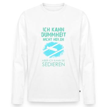 Arzt Mediziner Spruch - Männer Premium Bio Langarmshirt - Weiß - Vorne - Nico (187cm)