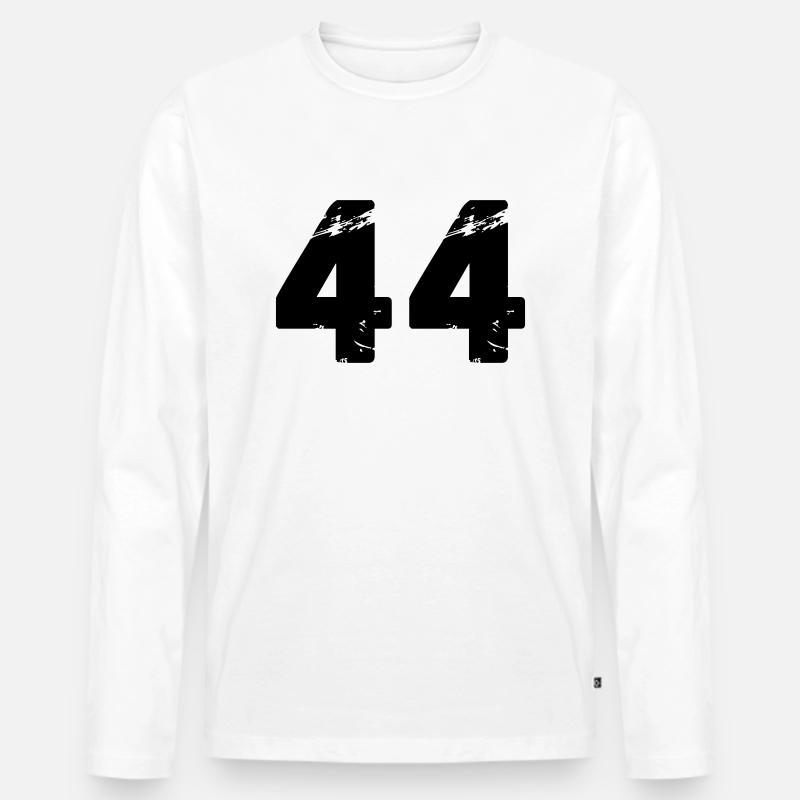 44 - Männer Premium Bio Langarmshirt - Weiß