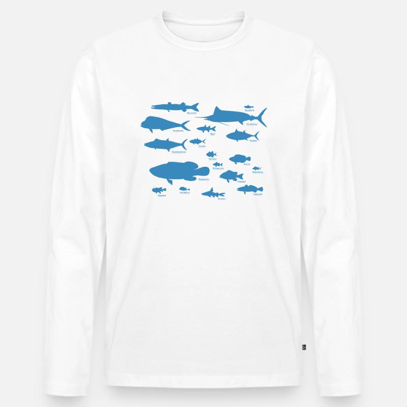 Meeresfische 01 - Männer Premium Bio Langarmshirt - Weiß