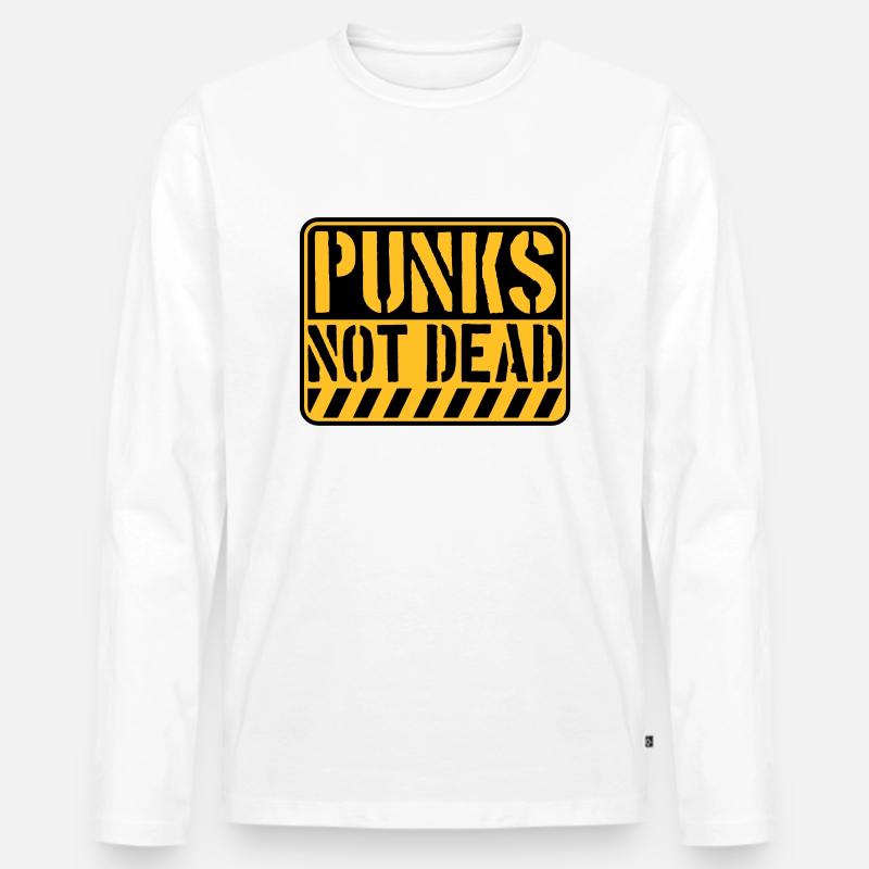 punks not dead Zitat - Männer Premium Bio Langarmshirt - Weiß