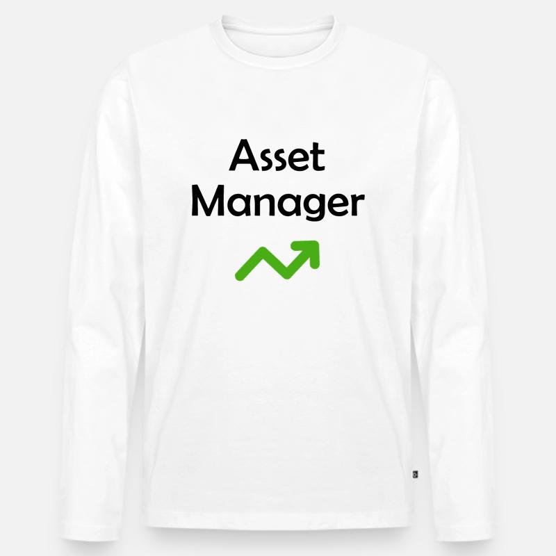 Asset Manager - Männer Premium Bio Langarmshirt - Weiß