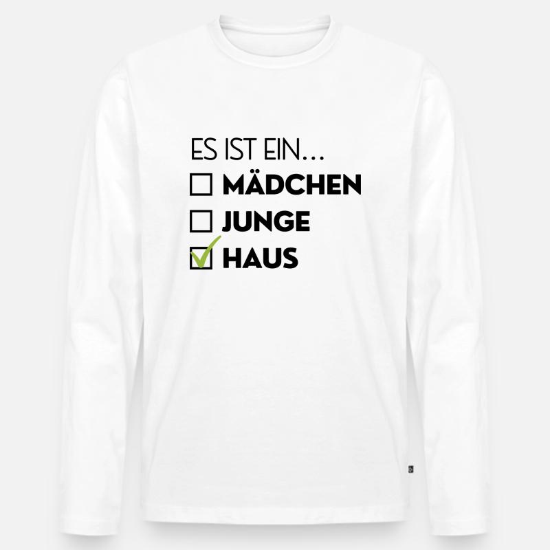 Es ist ein Haus - Männer Premium Bio Langarmshirt - Weiß