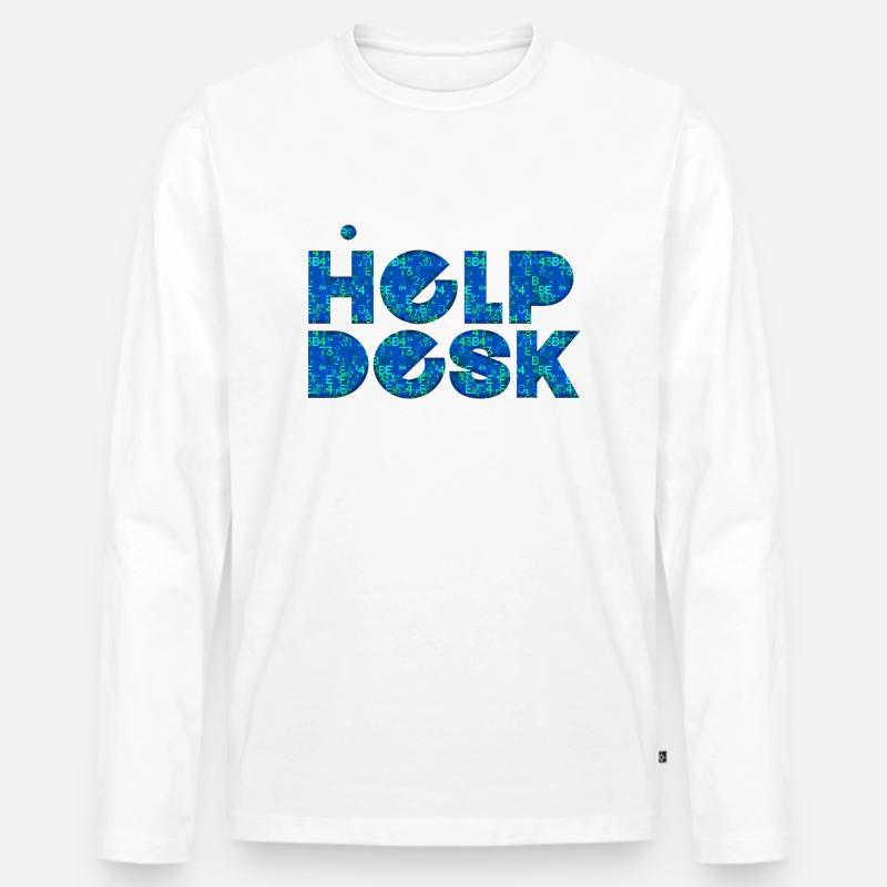 Helpdesk IT-Support-Geek Computer-Computer-Geek - Männer Premium Bio Langarmshirt - Weiß