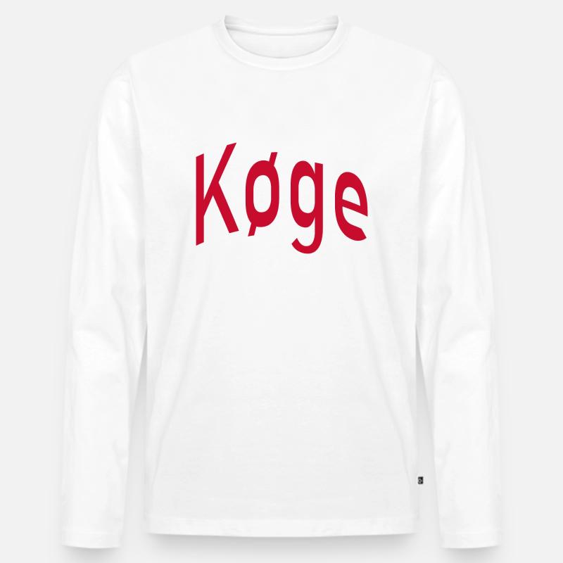 Køge - Männer Premium Bio Langarmshirt - Weiß