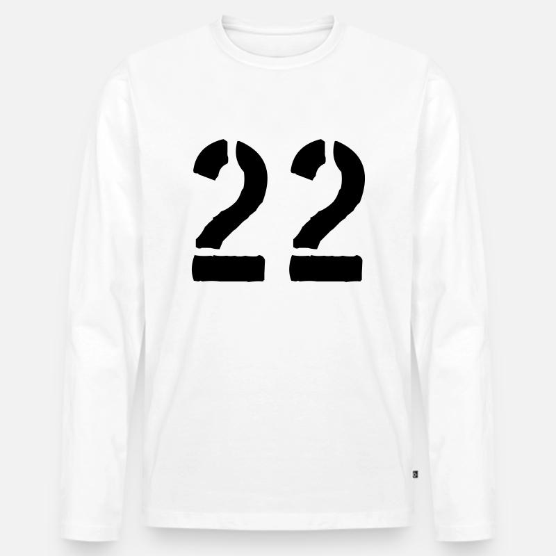 22 - Männer Premium Bio Langarmshirt - Weiß