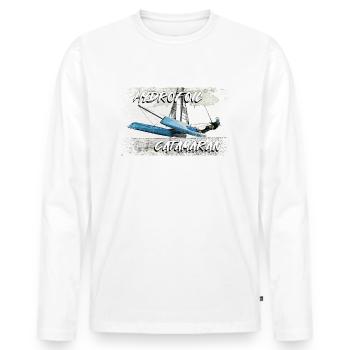 Catamaran hydrofoil - Men's Premium Organic Long Sleeve Shirt - white - Front - Nico (187cm)