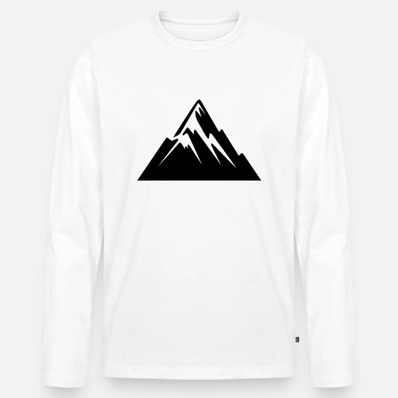 Berg - Männer Premium Bio Langarmshirt - Weiß