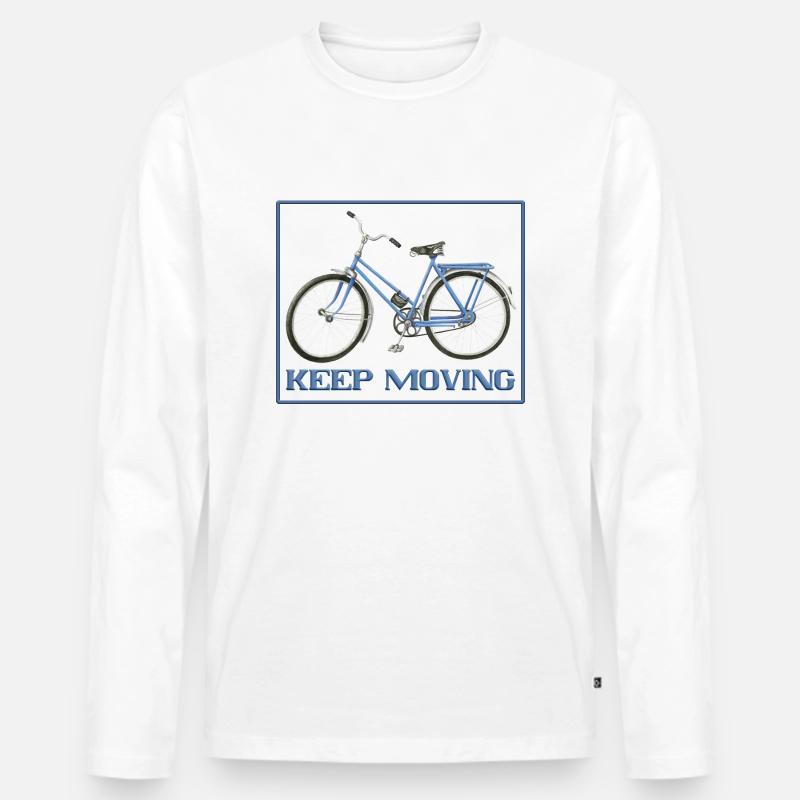 keep moving - Männer Premium Bio Langarmshirt - Weiß