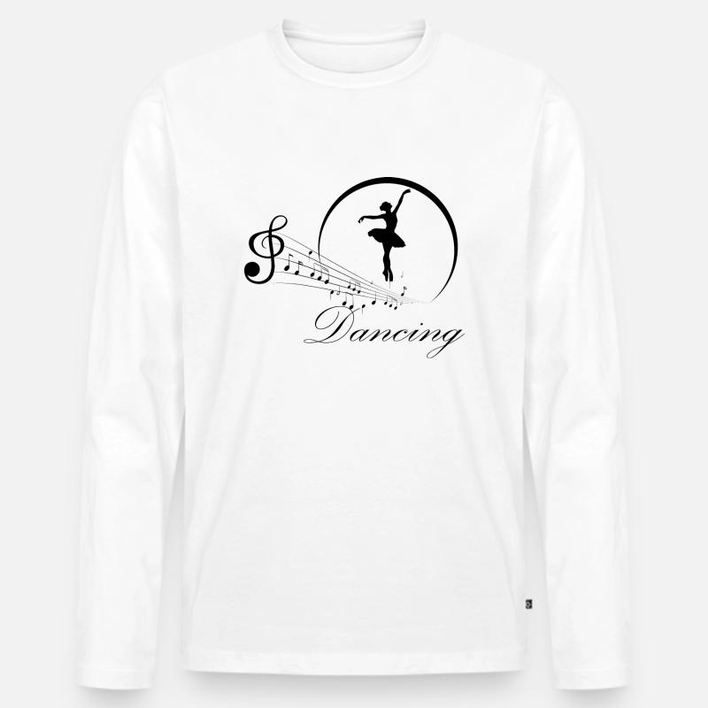 Dancing Dance Music - Männer Premium Bio Langarmshirt - Weiß