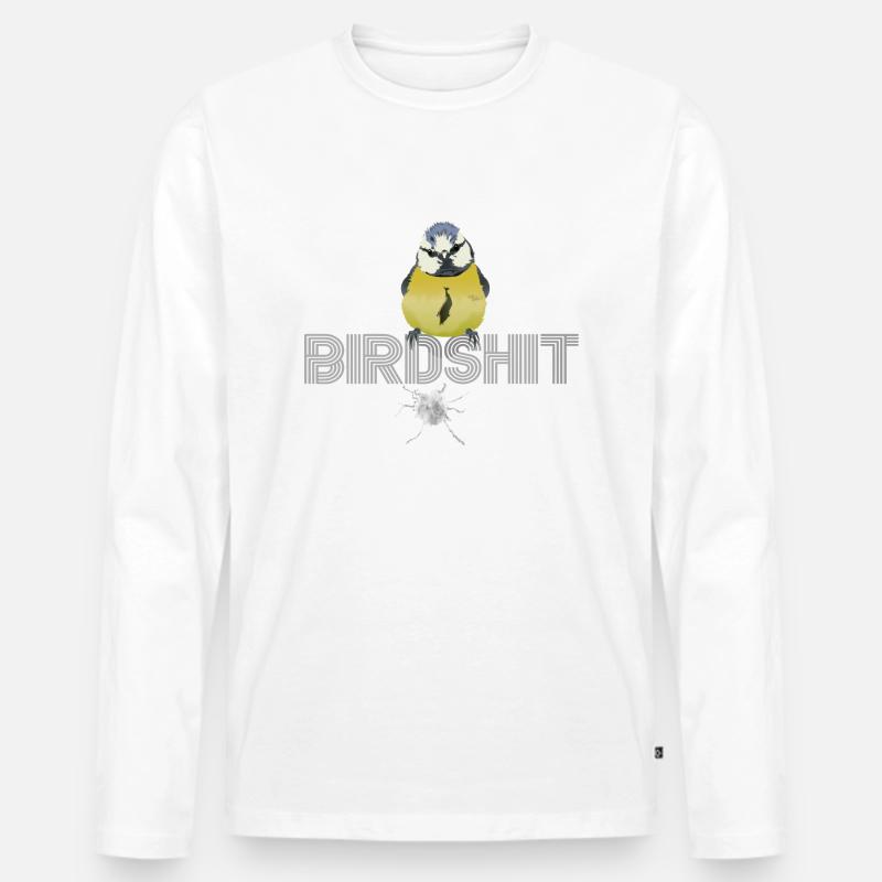 Birdshit großartig - Männer Premium Bio Langarmshirt - Weiß